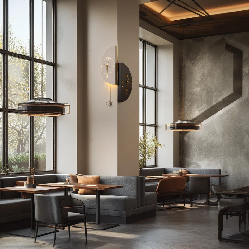 Double-sided Metal Wall Clock With LED Light - Image 3