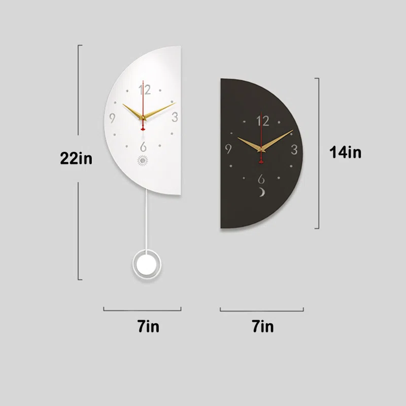 Double-sided Metal Wall Clock With LED Light - Image 6