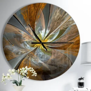 Symmetrical Fractal Flower - Modern wall clock
